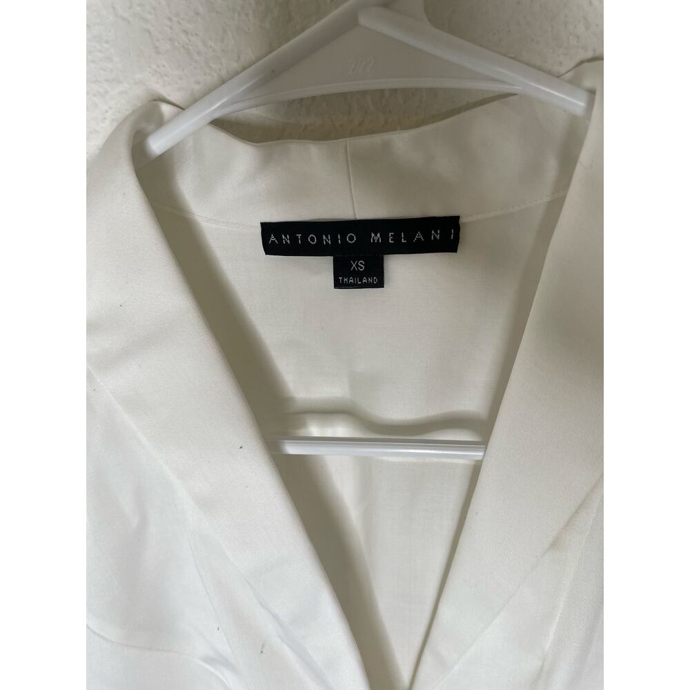 Antonio Melani White Button Down Shirt Basic Casual workwear xsmall - Picture 4 of 6